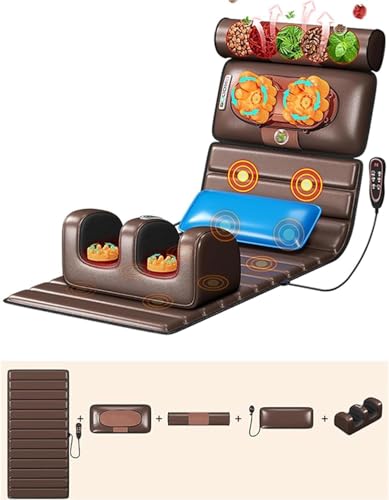 Image of Full Body Massage Chair Mat with Heat for Back Pain Relief, Back Massage Bed with 10 Vibrating Motors whole Body Vibration, Kneading, and Massage Of The Neck, Spine, Waist, and Back