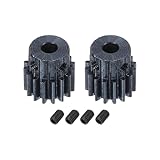 sourcing map 2 Stück 1Mod 16T Ritzel Zahnrad Zahnräder 5mm Bohrung aus Gehärtetem Stahl Motorzahnstange Stirnrad mit Stufe für RC Auto LKW Buggy Getriebe Antrieb