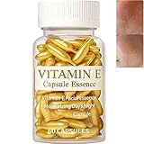 Capsules de vitamine E pour le visage, sérum anti âge hydratant raffermissant essence réduit les ridules rides, éclaircit la peau, nourrit en profondeur 60 capsules/boîte (1 boîte)