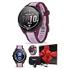 PlayBetter Garmin Forerunner 165 Music (Berry/Lilac) Running GPS Smartwatch Gift Box Bundle - AMOLED Touchscreen, 11-Day Battery, Training - Includes HD Screen Protectors, Wall Adapter & Case