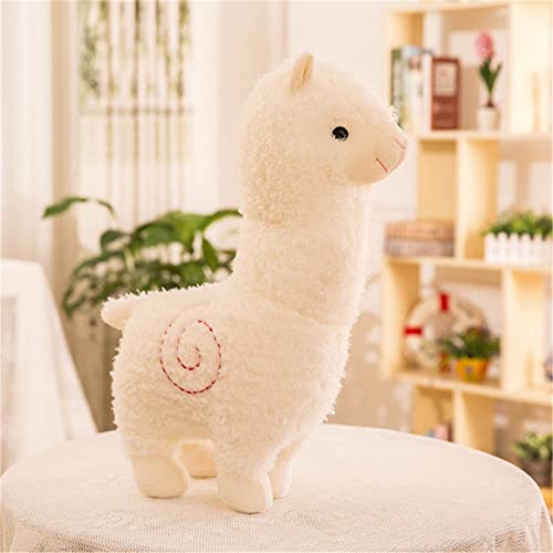 GLITZFAS Alpaka Stofftier Plüschtier, süße weiche Kuscheltier plüsch Pferd Spielzeug (Weiß,28 cm)