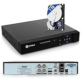 Zypola® 1080p 4 Channel Hybrid CCTV DVR Recorder, Pre-Installed 1 TB Hard Drive, H.265, Remote Access, HDMI & VGA Output, Supports CVBS/TVI/AHD/CVI/IP Cameras