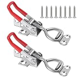 2Pcs Toggle Latch Clamp 4001 Quick Release Hand Tool Toggle Clamp Adjustable Stainless Steel Pull Hasp Latches 220Lbs Holding Capacity for Lid Jig, Tool Box Case, with 8pcs Screw