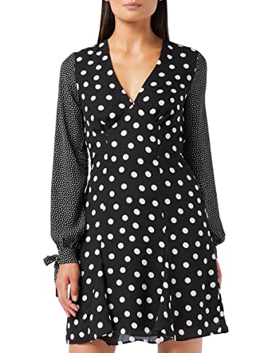 Marca Amazon - find. Mini Vestido Lunares Mujer, Negro (Black), 40, Label: M