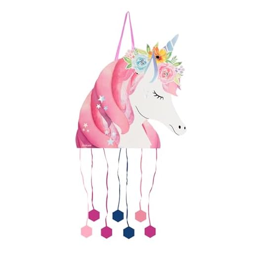 Piñata de Cumpleaños Grande de Unicornio de 40,5 x 43 cm - Decoración Fiestas Infantiles Niño y Niña - Piñatas Grandes para rellenar con juguetes y chuches.
