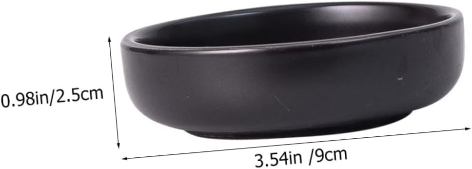 4pcs Japanese Style Ceramic Sauce Dishes Multipurpose Condiment Plates for Dipping Seasoning and Appetizers Black Kitchen Gadgets