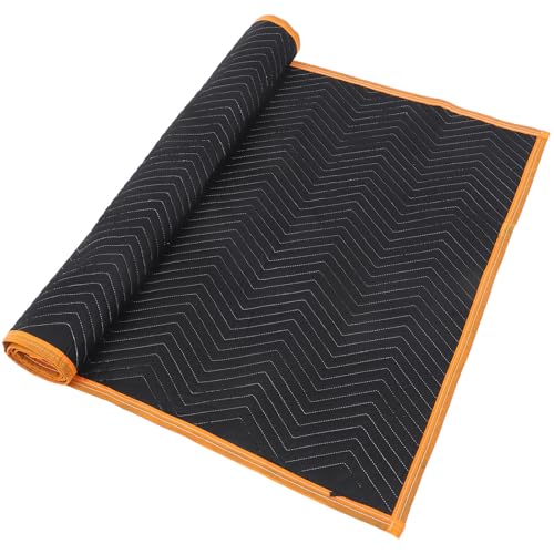 COHEALI Manta para Mudanza Acolchada de Tela No Tejida Resistente y Ligera con Costura Acolchada Protector Multifunción para Muebles Suelos y Automóviles Color Negro con Borde Naranja