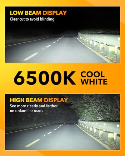 Image of OXILAM H7 LED Light Bulb, 60000LM 10X Brighter 6500K White, Anti-Flicker, 60,000Hrs Lifespan, Plug and Play, H7 Fog Compatible with Cars Trucks SUVs, Pack of 2
