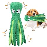 Hundespielzeug Unzerstörbar, 2025 Neu No Stuffing Dog Toys, Hundekauspielzeug Welpenspielzeug Hunde-Quietschspielzeug Krake Quietschspielzeug Intelligenz Hundespielzeug Große Kleine Hunde (Grün)