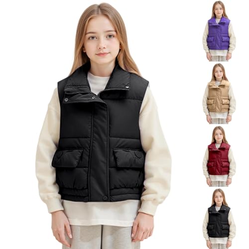 Boys Girls Down Vest Padded Warm Quilted Winter Coat For Kids And Teens Outerwear Layer 2025 Puffer Vest Sleeveless Jacket