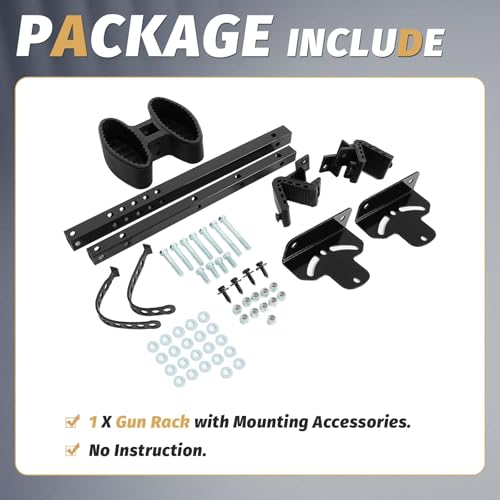 KUAFU Gun Rack Compatible with Polaris Ranger RZR General Can-Am Defender Pioneer Maverick Kawasaki Mule Teryx Kubota Golf Cart Gun Vertical Floor Mount Truck UTV Gun Holder - Thumbnail 6