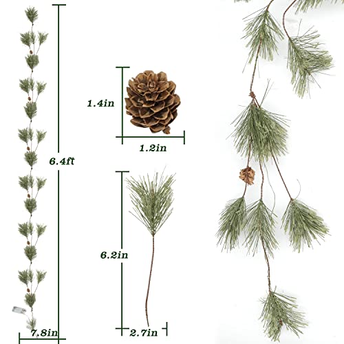 6.4' IDOGliitte+ Pre-Lit Smokey Cedar Pine Christmas Garland w/ Warm LED Lights and Pine Cones 11.99 + Free Sh + 40% Off Code HWFW6YG1 - image 6