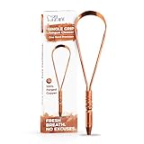 Dr. White’s Forged Copper Tongue Scraper – Single Grip | 100% Solid Copper Tongue Cleaner for Fresh Breath | Ergonomic One-Hand Design | Copper + Craft™