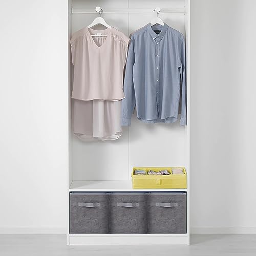 ShellKingdom Storage Bins, Foldable Fabric Storage Cubes and Cloth Storage Organizer Drawer for Closet and Toys Storage, 2 Pack (Dark Gray with Black Stripe)