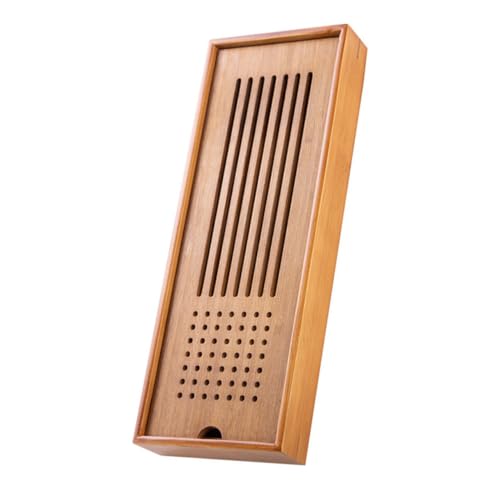 KOCKSHION 竹製の実用的な貯水式茶盤 小型トレー付き 茶器用排水プレート 環境に優しい素材 高耐久で変形しにくい 来客用や贈り物に