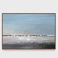 Framed Canvas Wall Art Abstract Seascape Canvas Prints Home Artwork Decoration for Living Room,Bedroom - 16x24 inches