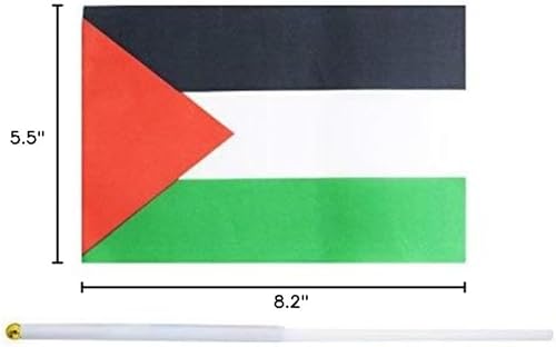 Miniatura 6 de Paquete de 50 banderas de Palestina, pequeñas mini palestinas de mano con parte superior redonda, suministros de decoración de fiesta para desfiles,