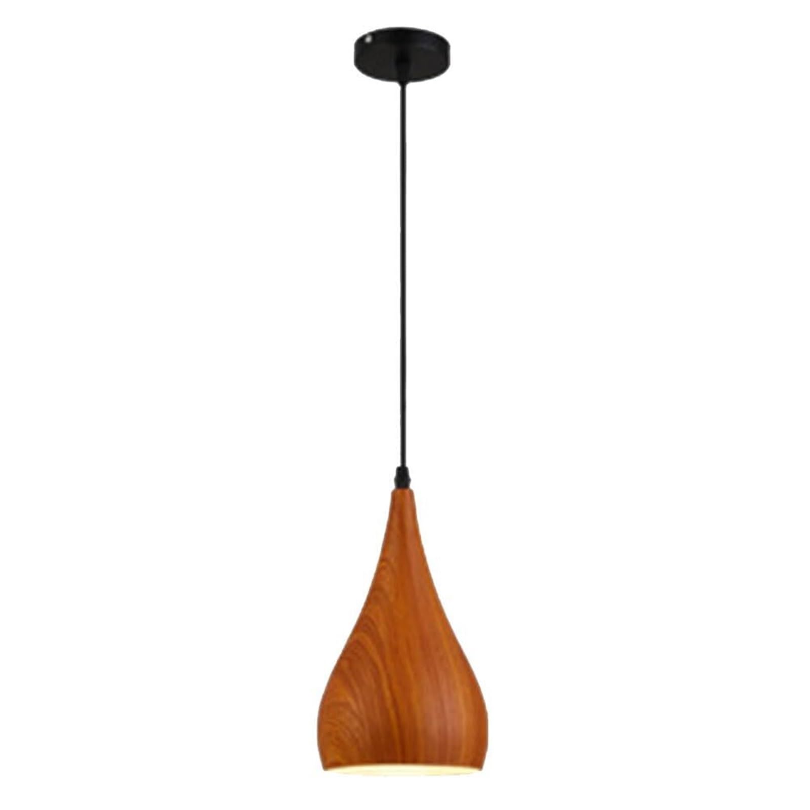KHUKHU Industrial Pendant Light Fixture Bar Vintage Light Unique Wood Grain Metal Pendant Lamp Rustic Pendant Lights Farmhouse Kitchen Island with Adjustable Cord(Natural)