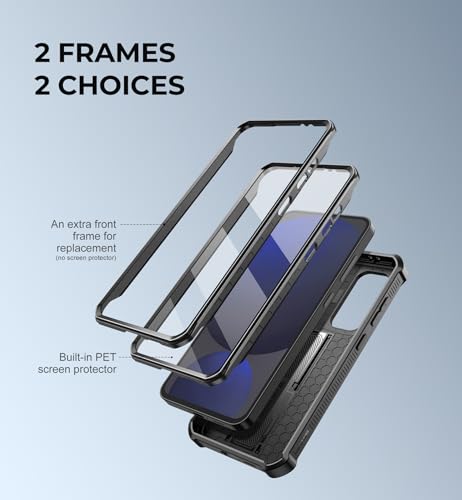 Image of Dexnor for Samsung Galaxy S24 FE Case with Built-in Slide Camera Cover & Screen Protector & Kickstand,Heavy-Duty Shockproof Rugged Case Full-Body Bumper Protective Cover for Galaxy S24 FE(2024),Black