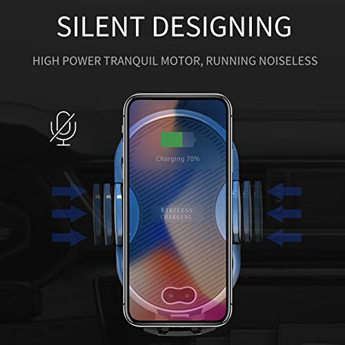 Btuty Carregador sem fio com sensor infravermelho para carro, clipe retrátil automático, carregament