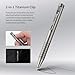 OKNIFE B1 Ti Titanium Pen with 2-in-1 Clip, Bolt Action Pen with Clip, Lightweight EDC Ballpoint Pen with 2 pcs Refills Ideal for Office, Working, Writing