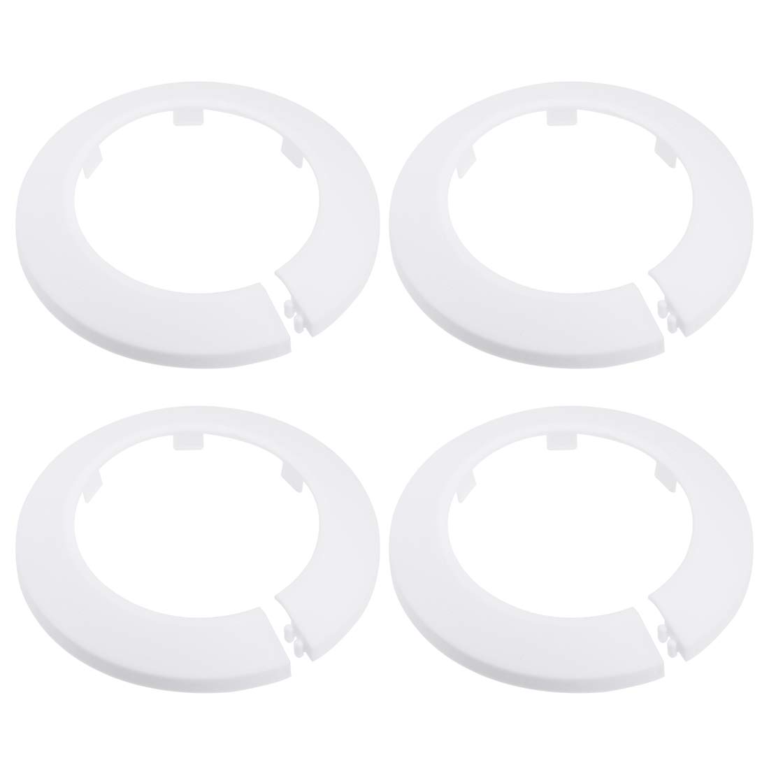 uxcell 75mm Pipe Cover Decoration PP Plastic Water Pipe Escutcheon White 4pcs
