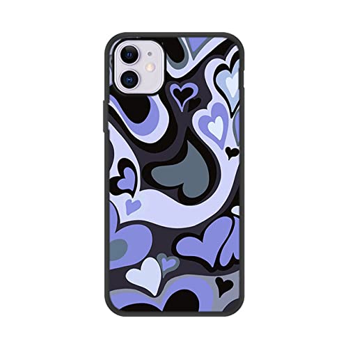 Couverture pour iPhone 11 anti choc et rayures avec motif coeur élégant