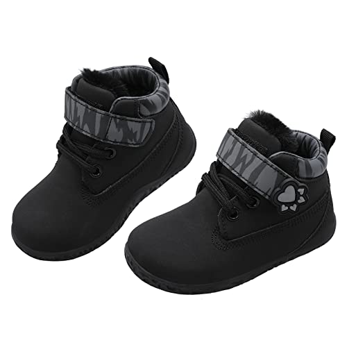 Toddler Boots Girls Boys Winter Boots Kids Outdoor Booties Warm Ankle Boots Non Slip Combat Boots for Hiking Skiing and Walking