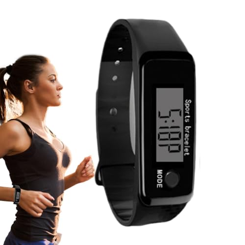 Reloj con contador de pasos, resistente al agua, seguimiento de actividad física, distancia de calorías, podómetro, monitor de ejercicio inteligente portátil con correa cómoda, para mujeres, hombres