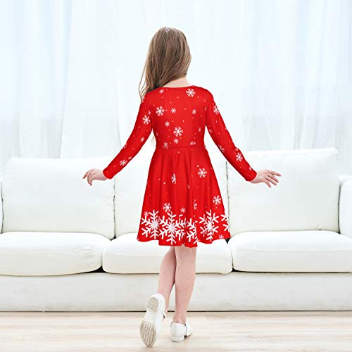 JESKIDS Little Girls Long Sleeve Dress Tie Dye/Unicorn/Flamingo Dress Twirl Swing Party Dresses with Pockets3