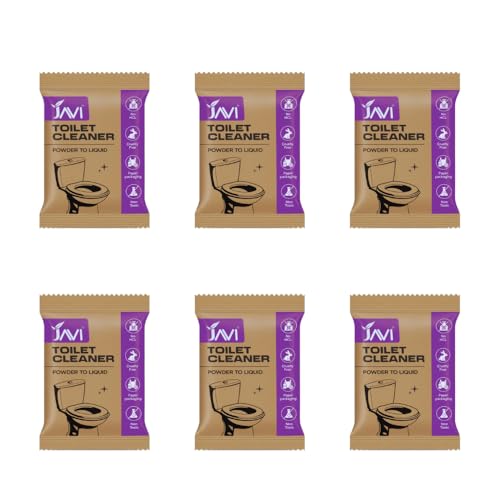 Image of Javi Plant Based Toilet Cleaner | Non-Toxic, Eco-Friendly and Biodegradable | Elimimates Yellow Stains Limescale & Germs | Plastic free Packaging | Powder to liquid | 6Sachet = 3lit