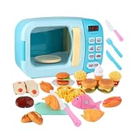 Kids Kitchen Playset, Microwave Playset,Pretend Play Microwave Toy with Play Food, Battery Powered Electronic Kitchen Toys with Food for Early Leaning (Random Kitchen Accessories)