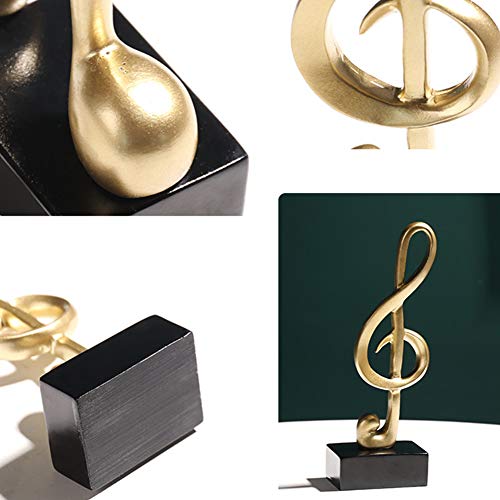 Estatua musical de notas 3 piezas color dorado miniatura 4