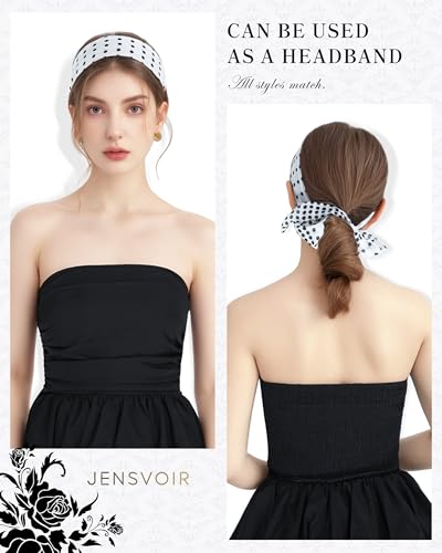 Scarf for Women, Slim Flower Chiffon Neck Scarf Removable Rose Light Soft Fashion Scarves Neckerchief Hair Band4