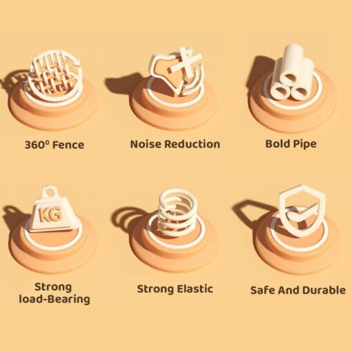 Image of StarAndDaisy 4 in 1 Trampoline with Safety Net, Pull Up Handle, Boxing Bag & Swing for Kids Girl & Boy Indoor & Outdoor Play. (Orange & Yellow)