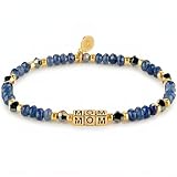 INSPIRED VOICES Family Letter Bracelets - Sister, Mom, Grandma - Women's Gifts (Gold Plated, Blue)