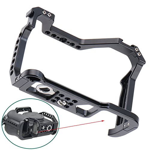 Image of CNC Aluminum DSLR Camera Cage Extension Frame Cold Shoe for Canon R5 R6 R5C DSLR Camera