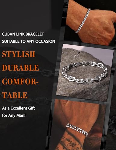 Pulsera de Plata para Hombre YADOCA Cadena Figaro Acero miniatura 5