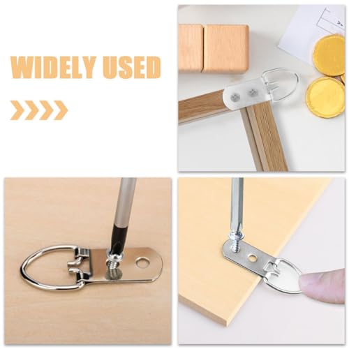 Image of 1set Heavy-Duty d Picture Hangers Screws for Securely Hanging Frames Artwork and Mirrors Versatile Picture Hanging Hardware for Easy Installation and Neat Organization
