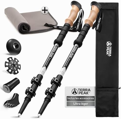 Terra Peak® Bâtons de Marche et Randonnée télescopiques (Pliables...