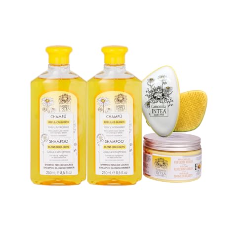 Camomila Intea - Pack Reflejos - 2 Champús + Mascarilla + Cepillo