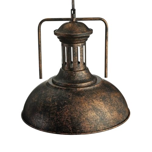 Lustre industriel vintage suspension de caractère en fer forgé noir