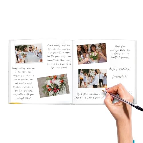 Libro de visitas para bodas, baby shower, libro de visitas para fiestas de cumpleaños, libro de visitas – elegante libro de visitas para bodas, recepciones, fiestas de cumpleaños
