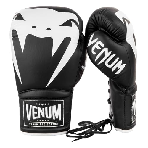 Venum Luvas de boxe Giant 2.0 Pro – com cadarços – preto/branco – 227 g