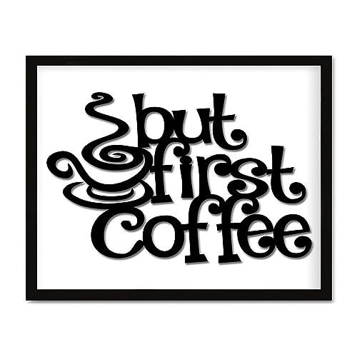 Panneau bois But First Coffee cadeau idéal pendaison de crémaillère