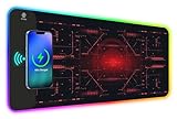 ToLuLu RGB Gaming Wireless Charging Mouse Pad, 5/7.5/10/15W 10 Light Modes LED Mouse Pad Computer...