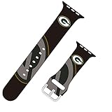 Officially Licensed Team Shop 42/44mm Black fit Packers Silicone Watch Band Compatible with Apple...