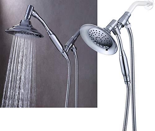 G-promise Double Height Positioning Shower Head， High Pressure Shower Heads with Handheld Spray
