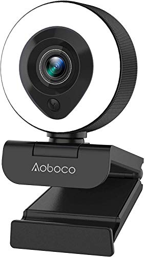 【令和2年最新版】webカメラ ウェブカメラ PCカメラ フルHD1080p 200万画素 リングフィルライト付き H.264スケーラブルビデオコーディング オートフォーカス 美顔機能 背景置き換え ステレオマイク内蔵 ビデオ通話 skype会議用PCカメラ 360°調整 折り畳み式 プラグアンドプレイ 三脚取付可能 正月 新年 ウェブ会議/動画配信/ゲーム実況/ビデオ通話/在宅勤務 Windows7/8/10 Mac OS X/Youtube/Skype/zoom/facetime/Xbox one 1年安心保証 Aoboco