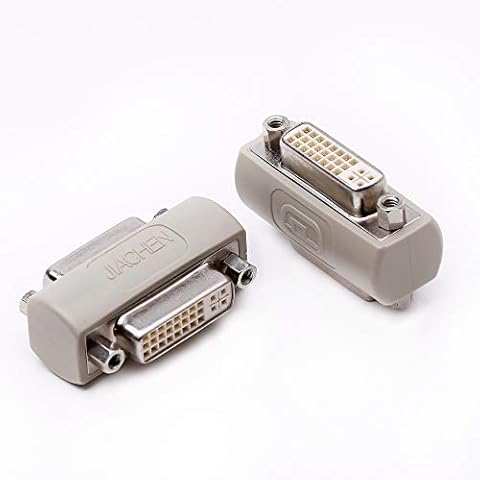 Arnorin DVI Coupler Female to Female Gender Changer Bulkhead Mount Adapter(Beige Nickel Plated) 2 Pack Cover